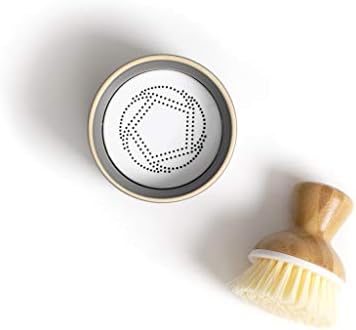 Full Circle Bubbly Palm Brush & Ceramic Soap Dispenser, Gray