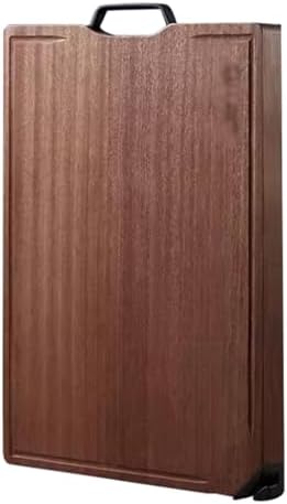 Large Reversible Wooden Cutting Board with Metal Handle Juice Grooves