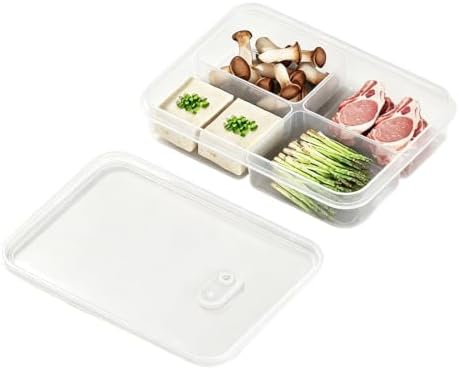 Food Storage Container 21cm Divided Airtight Box With Vent For Fridge