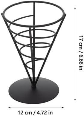 Alipis French Fries Stand Black Iron about 12.00X12.00X17.00cm/4.72X4.