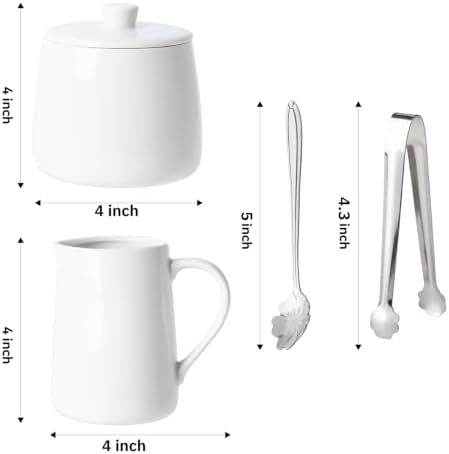 Cream and Sugar Set, Ceramic Sugar Dish with Lid and Spoon, Coffee