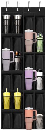 Tumbler Organizer,Water Bottle Organizer 24 Holders Over The Door