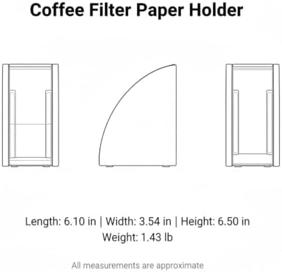 Clear Acrylic Coffee Filter Holder, Vertical Paper Storage Dispenser