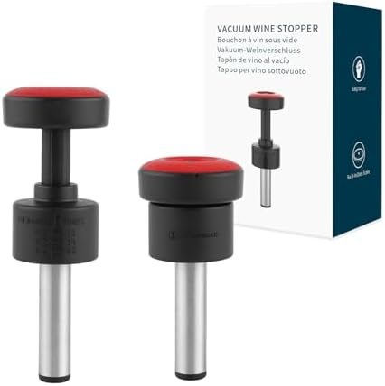 KITCHENDAO 2-in-1 Vacuum Wine Stopper, Built-in Wine Saver Pump with