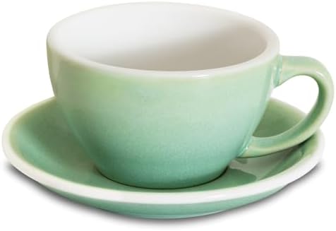 Loveramics Coffee Cup Ceramic, 10 oz Latte Art Cup with Saucer for
