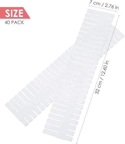 40Pcs Drawer Dividers, Adjustable Drawer Organizer for Socks