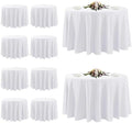 10 Pack White Round Tablecloths, 120 Inch Stain Resistant and Wrinkle