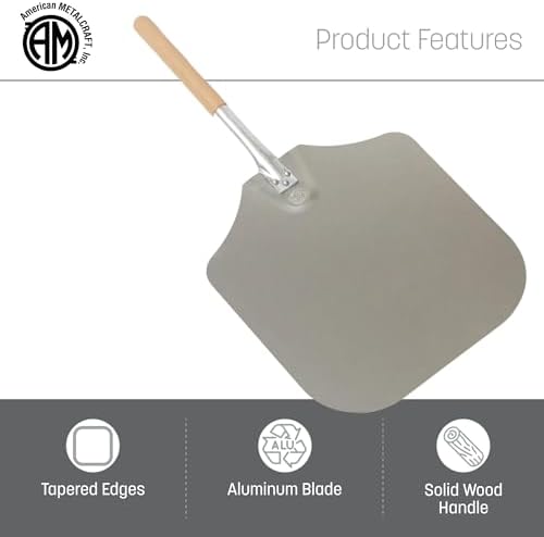 American Metalcraft 2814 Aluminum Pizza Peel, 14" x 16" Blade
