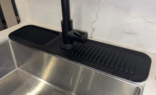 Silicone Sink Splash Guard for Kitchen Faucet, Fast Drying, Black