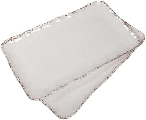 Farmhouse Rustic large Melamine Serving Platters Set of 2, 17"x10"
