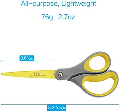 LIVINGO Scissors All Purpose 8" Titanium Non Stick Shears 2 Pack