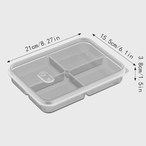Food Storage Container 21cm Divided Airtight Box With Vent For Fridge