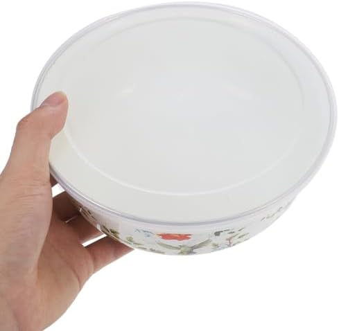 Cabilock 5-Piece Enamel Mixing Bowl Set with Lids - Vintage Nesting