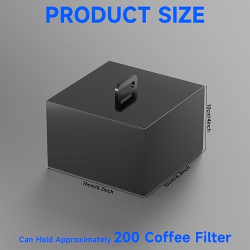 Acrylic Coffee Filter Holder with Lid, Coffee Filter Storage Box for