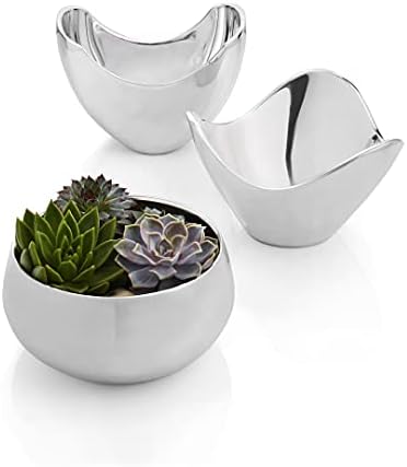 nambe Serve ware Collection Wave Bowl, Silver Serving Bowls, Large