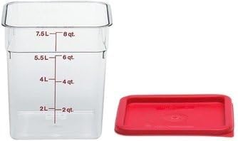 Cambro Camwear Polycarbonate Square Food Storage Container, 8 Quart