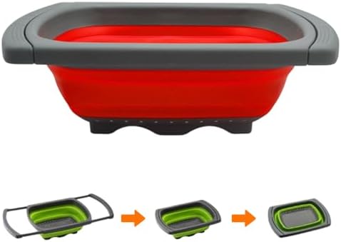 Collapsible Colander Strainer with Extendable Handles - Over the Sink