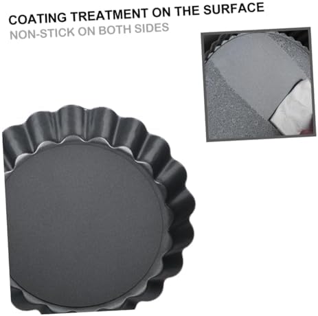 6 Pack round Carbon Steel Tart Pans with Removable Bottom