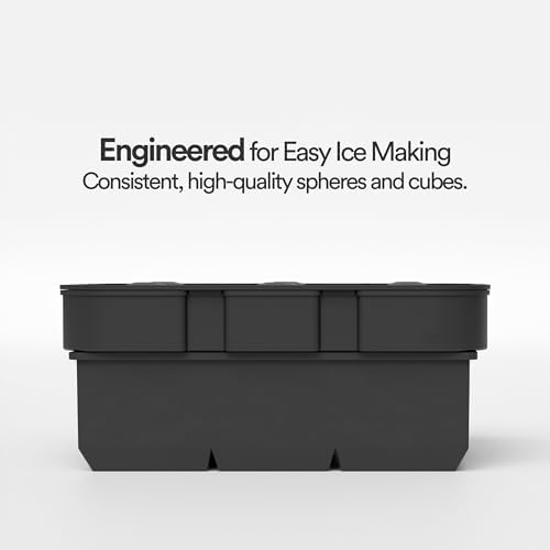 Silicone Ice Cube Trays, 2 Inch Square Ice Molds & Sphere Combo, BPA