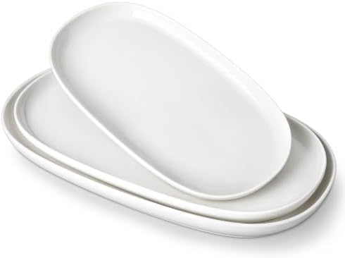 vancasso Porcelain Serving Platters Set of 3, 15.5"/14"/12" Serving