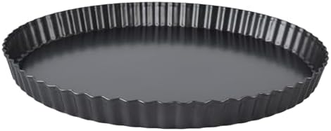11inch Carbon Steel Tart Pan, Nonstick Removable Bottom