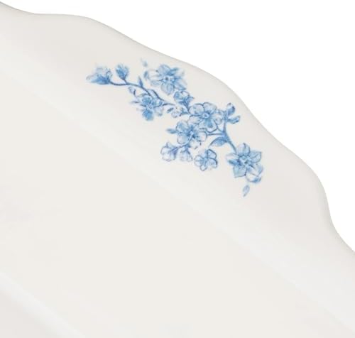 Rectangular Baking Dish with Lid, 7x11 Inch, Ceramic Stoneware, Floral