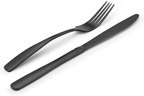 Matte Black Silverware Set, Bysta 20-Piece Stainless Steel Flatware
