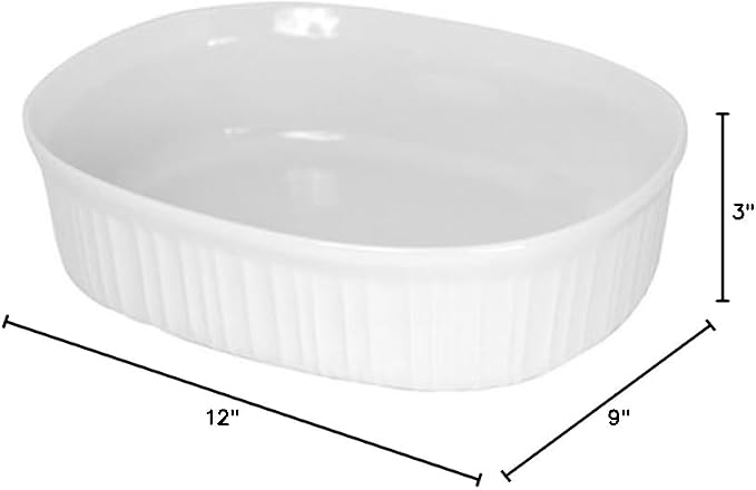 CorningWare FS2 2.5qt Oval French White Casserole Dish - Image 4