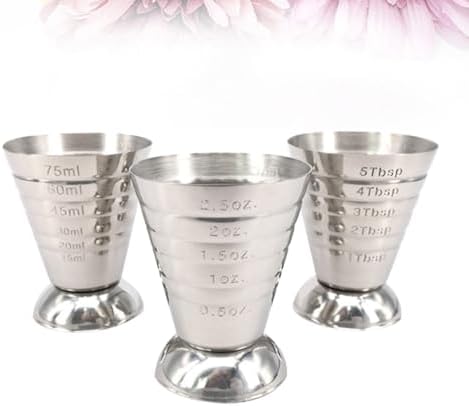3Pcs Stainless Steel 75ml Measuring Cup Jigger Set for Cocktail