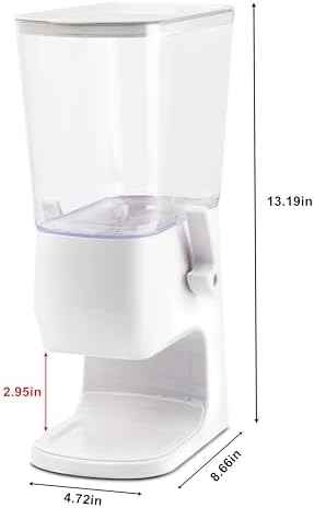 Cereal Dispenser Countertop 2Pcs, Cereal Containers Storage Snack Dispenser for Pantry, 3.2L Dry Food Dispenser for Grains, Nuts, Snack,Oatmeal, Pet food, White
