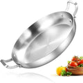 Inqibee 12 Inch Tri-Ply Stainless Steel Paella Pan