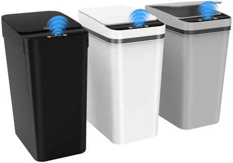Kssvzz 3 Pack Automatic Bathroom Trash Can, 2.5 Gallon