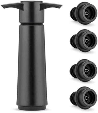 Vacuum Wine Saver Pump with 4 Reusable Stoppers, Silicone Wine Stopper