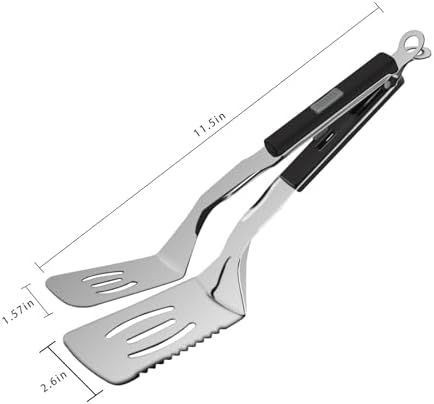 11.5-inch Stainless Steel Tongs for Cooking – Versatile Metal Spatula