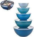 Alpine Cuisine 5 Piece Mixing Bowl Set with Lids Nesting Plastic Bowls
