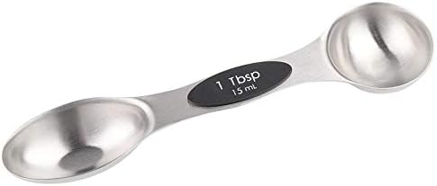 Measuring Spoons with Scraper, Stainless Steel Set