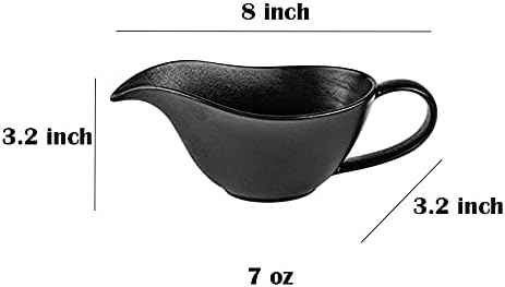 Sizikato Set of 2 Classic Porcelain Easy Pour Gravy Sauce Boat Creamer