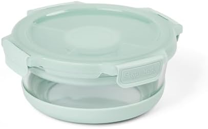 SnapLock Glass Food Storage Salad Container with Divided Upper Tray