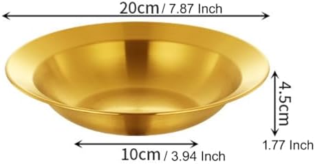 2 PCS Unbreakable Stainless Steel Gold Pasta Bowls Wide Rim Salad