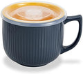 Ceramic Soup Bowl with Handle & Lid, Large 32oz Microwave Ramen Bowl