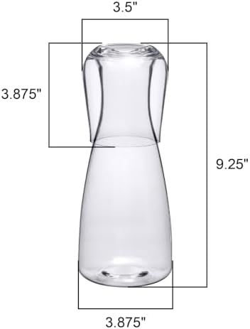 Abby - Aurora - Acrylic Bedside Carafe Set, Plastic Water Carafe with