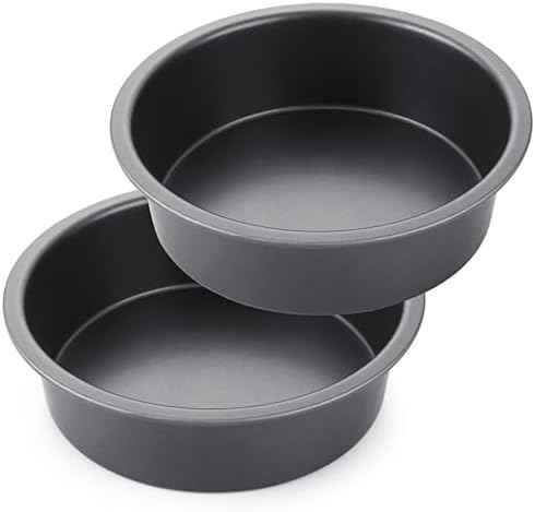 HONGBAKE Round Cake Pan Set for Baking, 8 Inch, Nonstick Deeper Circle