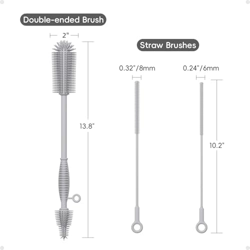 Silicone Cleaning Brush Kit,Water Bottle and Straw Cleaner Brush Set