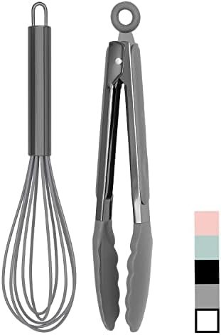 Country Kitchen Silicone-Tipped Tongs, Gray