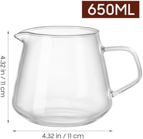 Veemoon Hand Pour Coffee Maker Glass Coffee Server Latte Art Pitcher