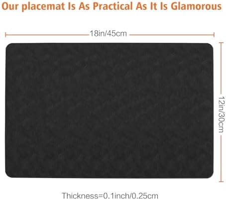 Vinyl Plastic Placemats Set of 6 Waterproof Wipeable Table Mats