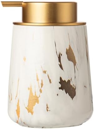 Enra Gold Soap Dispenser,Ceramic Hand Liquid Soap Dispenser for