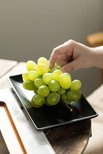 YHOSSEUN Ceramic Serving Platters Set of 4, 9.8 In Black Rectangular