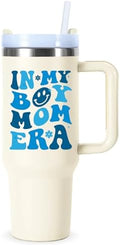40 oz In My Boy Mom Era Cup Tumbler with Handle.40 oz Boymom Mothers