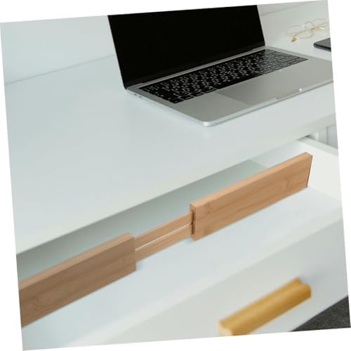 2pcs Adjustable Bamboo Drawer Dividers for Kitchen Storage